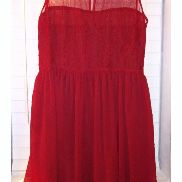 dELiAs Red Mesh and Lace Party Dress - Picture 12 of 16